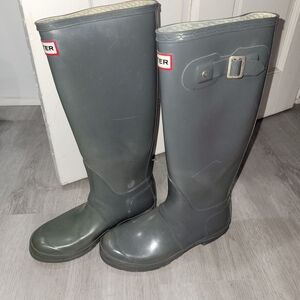Hunter Charcoal Tall Waterproof Boots